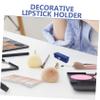 BAZEITFLOW Portable Single Lipstick Holder Mirror Elegant Leather Lipstick Case for Women Small Lip Gloss Storage Box Snap Button for Travel view 3