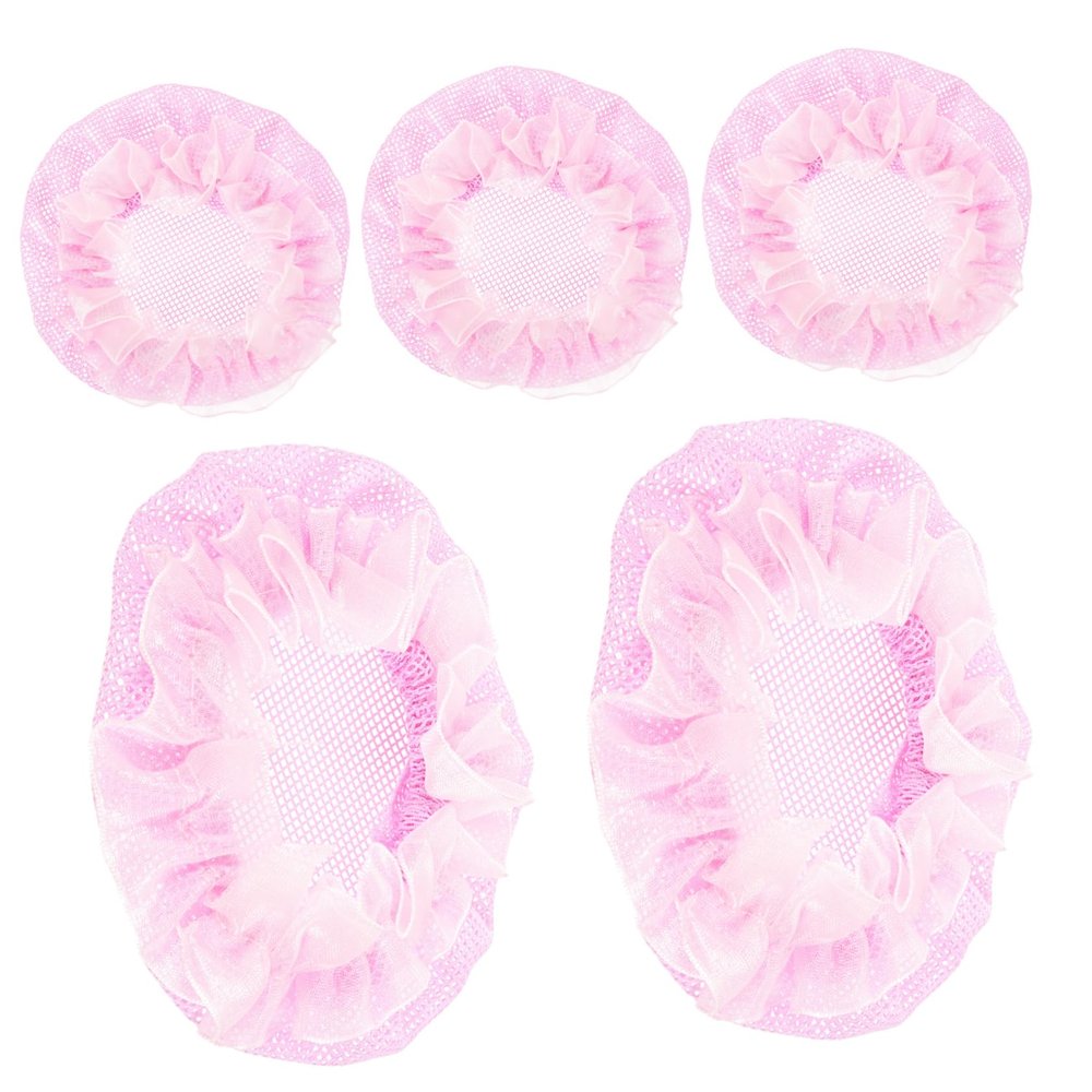 Didiseaon 5pcs Pink Invisible Hair Bun Nets for Women Dancing Hair Accessories Soft Elastic Cover for Ballet and Dance
