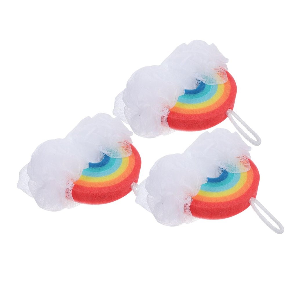 VICASKY Kids Bath Sponge Set 3Pcs Colorful Exfoliating Sponges for Children Soft Bath Scrubber for Gentle Cleaning for Kids Time