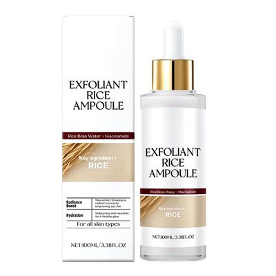Black and White Rice Peeling Ampoule, 2025 New Rice Ampoule Duo Face and Body Black and White Rice Exfoliant Peeling Solution, Moisturizing Nourishing for All Skin Types (White, 3.38 Fl Oz)