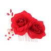 1pc Simulation Rose Hair Comb for Women Elegant Bridal Headdress Accessory for Weddings Proms and Special Occasions Charming Floral Design with Rhinestones view 1