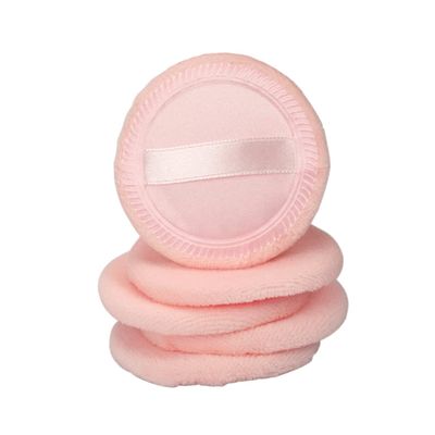 5Pcs Orange Cotton Powder Puff for Makeup Application Soft Foundation Puff for Loose Powder for Salon Home Travel Use