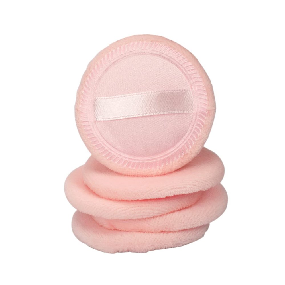 5Pcs Orange Cotton Powder Puff for Makeup Application Soft Foundation Puff for Loose Powder for Salon Home Travel Use