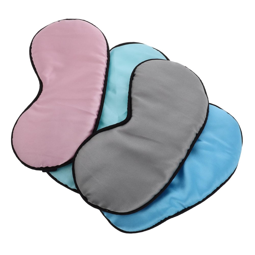 4pcs Double Sided Eye Mask Imitation Silk Sleeping Shades for Travel Naps and Relaxation Soft Lightweight and Light Blocking Design