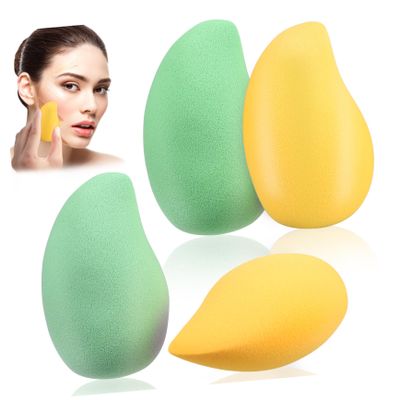 4Pcs Mango Shaped Makeup Sponges Creative Cosmetic Powder for Precision Application Face Makeup Tools for Women Safe Materials for Foundation