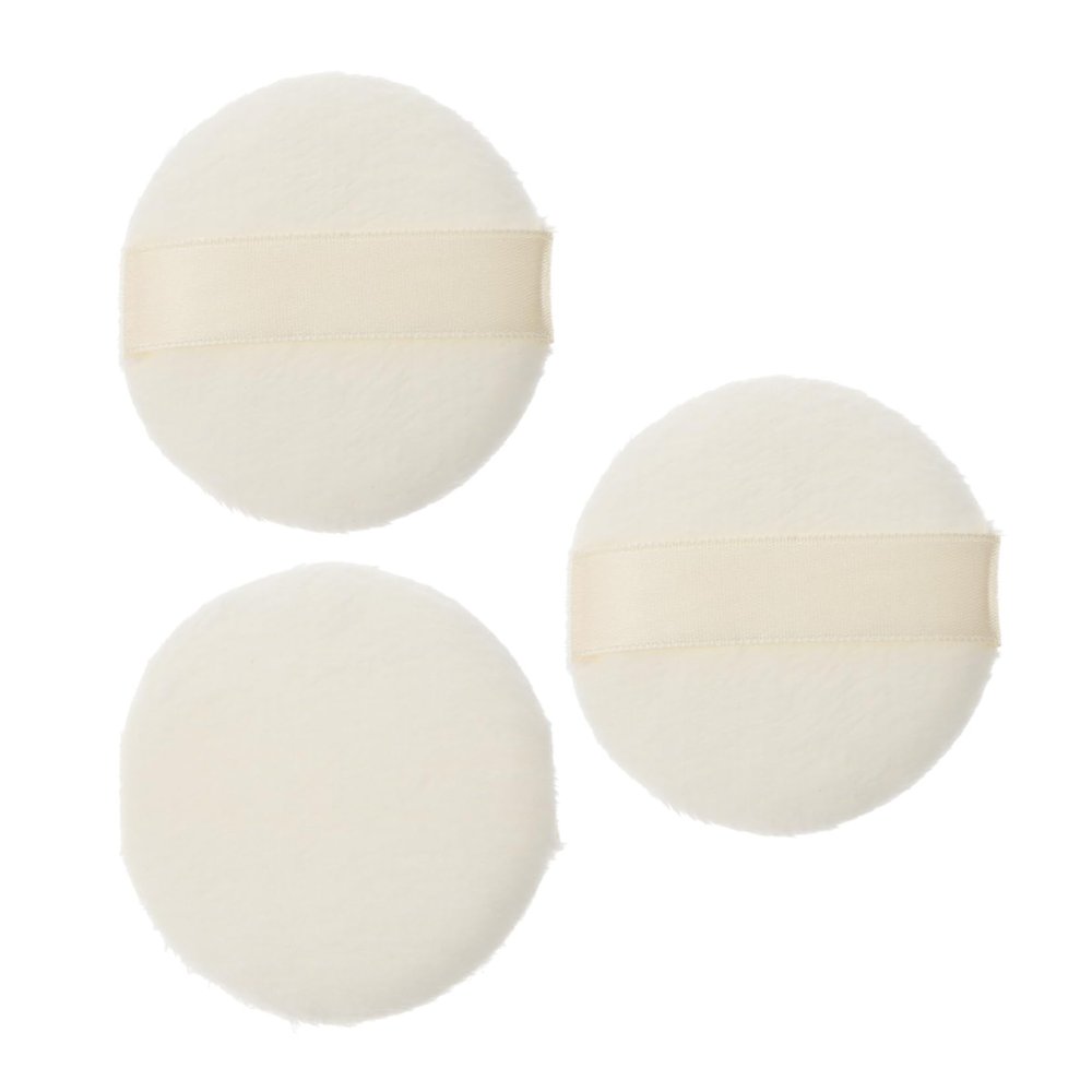 3Pcs Ultra Short Plush Fluffy Powder Puff for Comfortable Body Dusting Talcum Powder Applicator for Liquid Foundation and Face Makeup