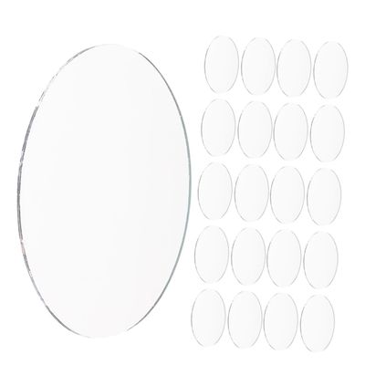 30pcs Oval Mirror Pieces Small Glass Mirrors for DIY Crafts Makeup Accessories High Definition Reflection for Art Projects Custom Designs