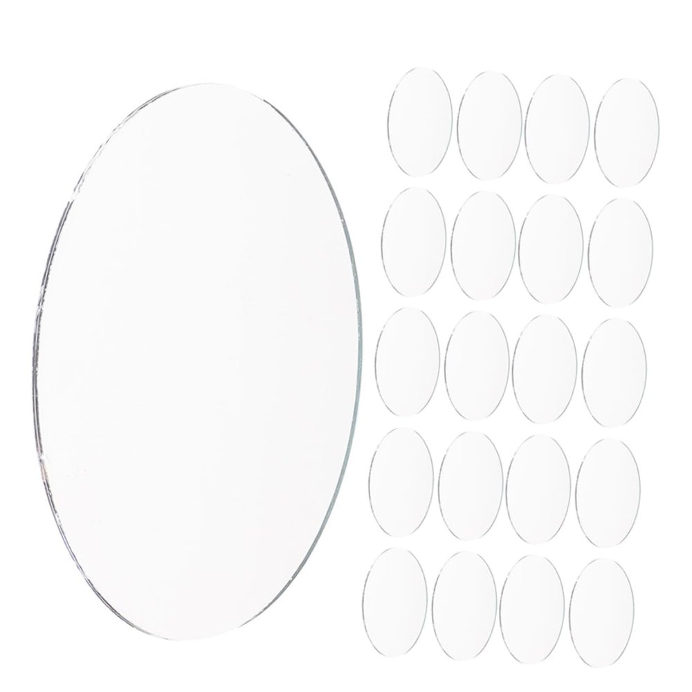 30pcs Oval Mirror Pieces Small Glass Mirrors for DIY Crafts Makeup Accessories High Definition Reflection for Art Projects Custom Designs