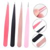 4Pcs Stainless Steel Eyebrow Clamps Pointed Mouth Tweezers for Makeup and Grooming Durable and Lightweight for Removal and Travel view 2