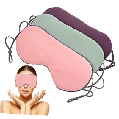 Beaupretty 3pcs Adjustable Sleeping Eye Masks Soft Eye Covers for Travel Use with Unique Strap for Comfortable Sleep