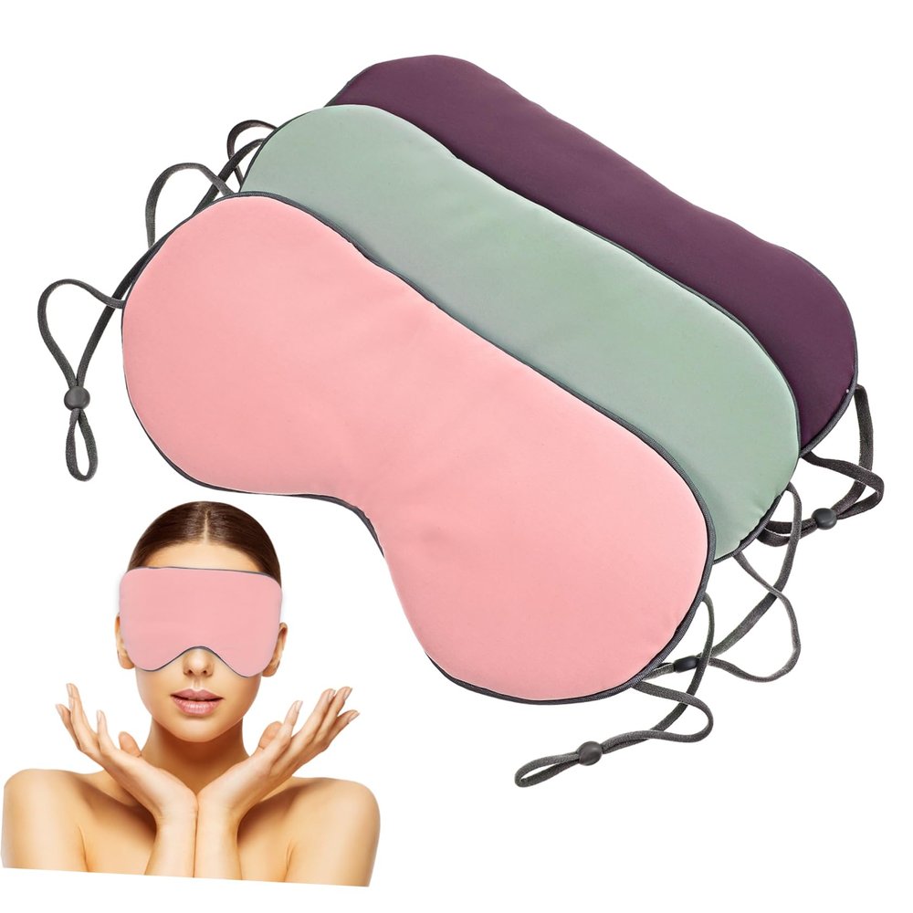 Beaupretty 3pcs Adjustable Sleeping Eye Masks Soft Eye Covers for Travel Use with Unique Strap for Comfortable Sleep