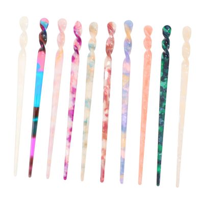 10PCS Mixed Pattern Acetate Hair Sticks Delicate Hair Chopsticks for Women and Lightweight Durable Hairpins for Elegant Updos and Styling