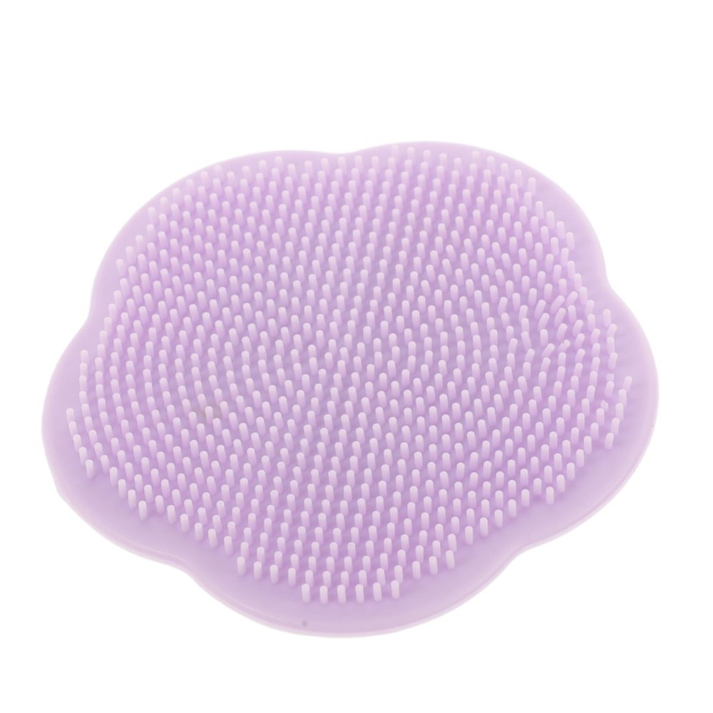 Bath Brush with Ergonomic Grip Soft Silicone Cradle Cap Scrubber for Gentle Scalp Exfoliation Shower Essentials Purple for Newborns