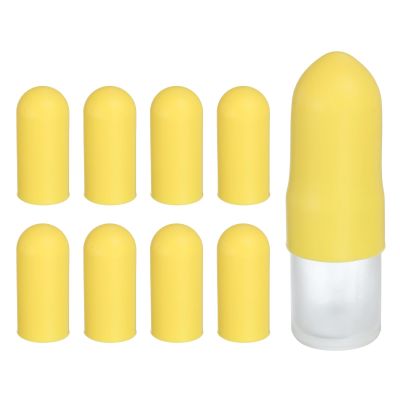 uxcell 8pcs Silicone Bottle Covers for Travel, Elastic Sleeves for Leak Proofing 1.1" Dia Toiletry Sleeves Travel Accessories for Shampoo Wash Body Bottles, Yellow