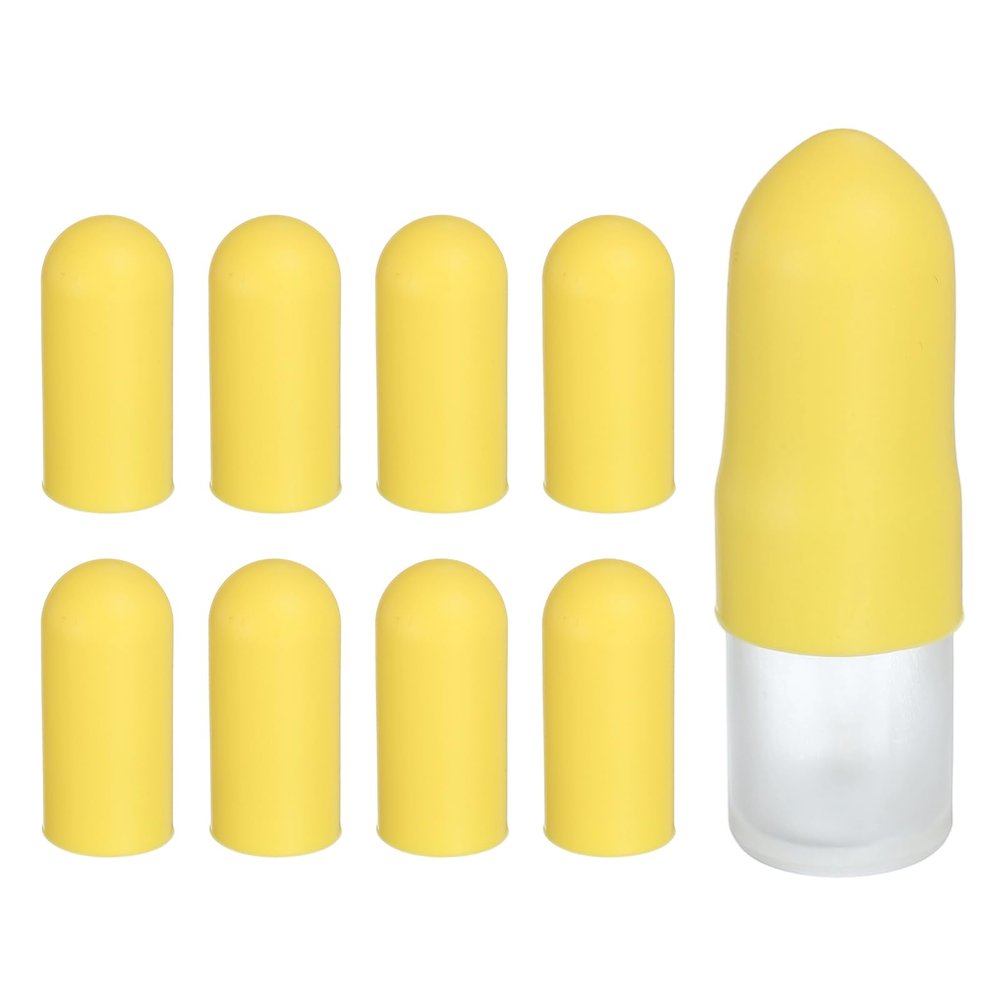 uxcell 8pcs Silicone Bottle Covers for Travel, Elastic Sleeves for Leak Proofing 1.1" Dia Toiletry Sleeves Travel Accessories for Shampoo Wash Body Bottles, Yellow