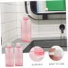 2PCS Pink Square Emulsion Pump Bottles Refillable Shampoo Dispenser for Body Wash Lotion and Soap Large Capacity Bottle for Home Hotel Use view 4