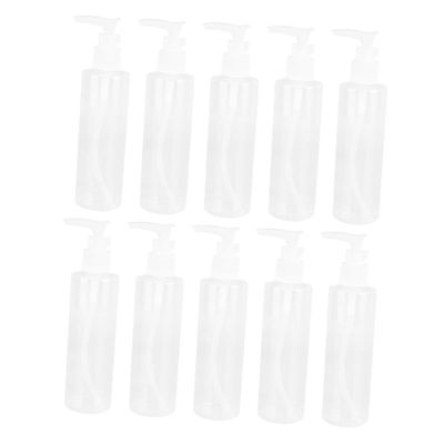 10Pcs Cleansing Oil Pump Bottle Transparent Liquid Dispenser for Creams Lotions Skin Care and Essential Oils Refillable Empty Pump Bottles for Easy Use and Cleaning