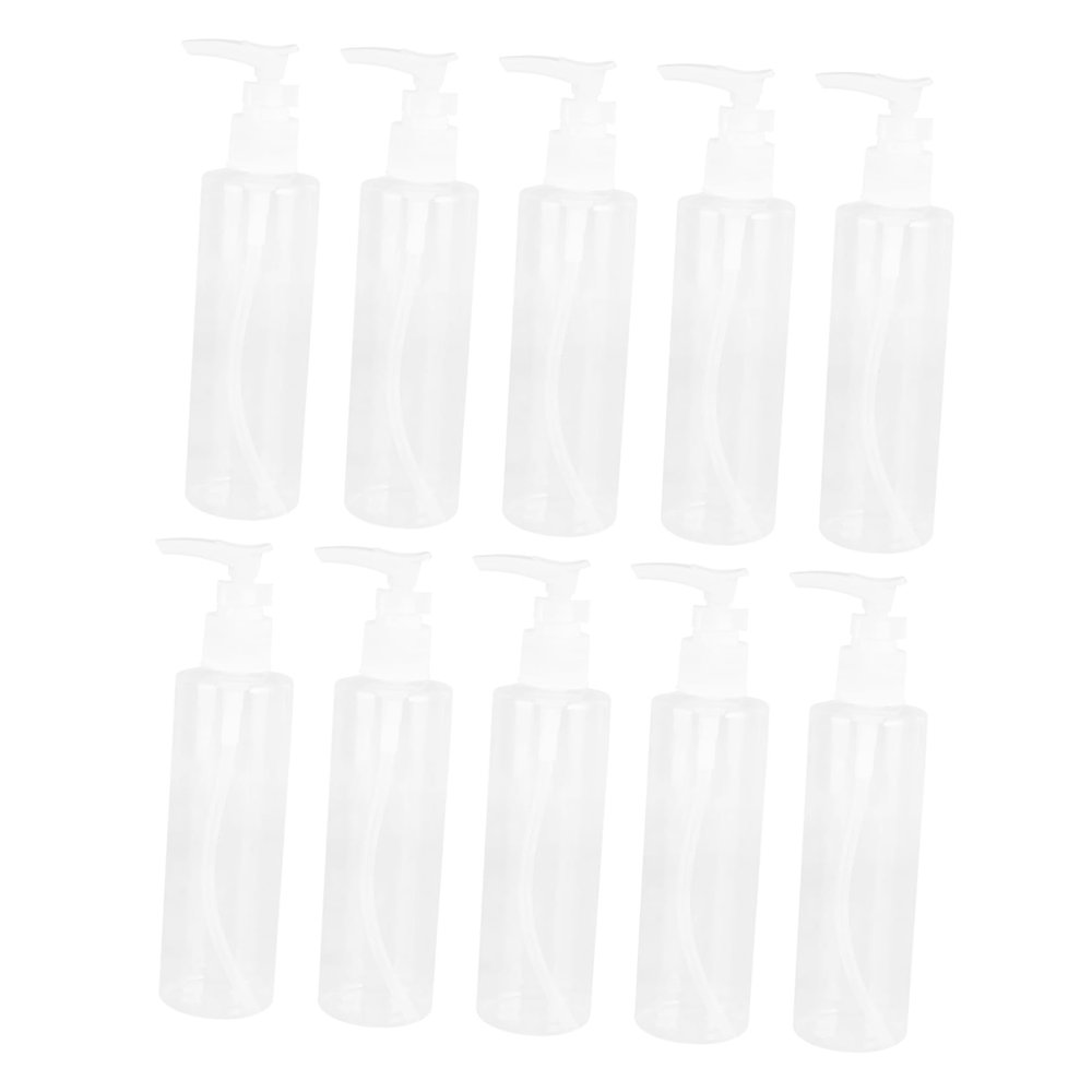 10Pcs Cleansing Oil Pump Bottle Transparent Liquid Dispenser for Creams Lotions Skin Care and Essential Oils Refillable Empty Pump Bottles for Easy Use and Cleaning