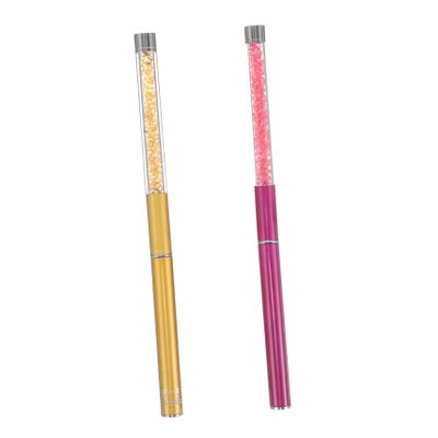 2Pcs Rhinestone Eyelash Brushes with Caps Makeup Applicators for Stunning Lashes Portable Eyelash Tech Supplies for Everyday Special Occasions Eye Mascara Wands