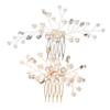 2Pcs Pearl Hair Side Comb Clips with Rhinestones Elegant Bridal Hair Accessories for Weddings Lightweight Hair Combs for Brides Bridesmaids and Mothers view 1