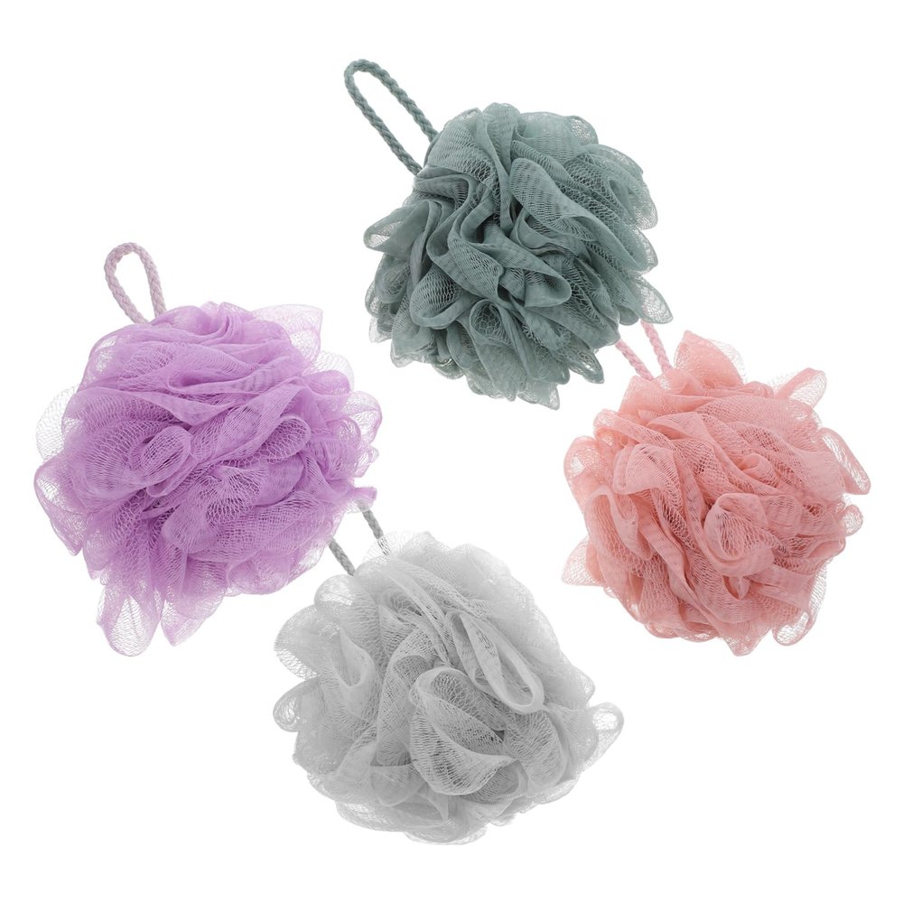 4Pcs Soft Mesh Bath Loofah Exfoliating Body Scrubber Gentle Cleansing Shower Accessories for Abundant and for All Users