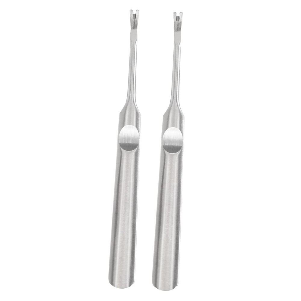 2Pcs Stainless Steel Cuticle Remover Tool Dead Skin Pusher Fork Trimmer for Manicure and Pedicure Nail Art Instruments for Fingernails Toenails
