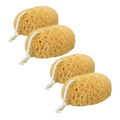 4pcs Honeycomb Exfoliating Body Scrubber Sponges Soft Bath Loofah for Shower Cleaning Ergonomic Design for Men and Women Enhances Lathering and Comfort During Bath