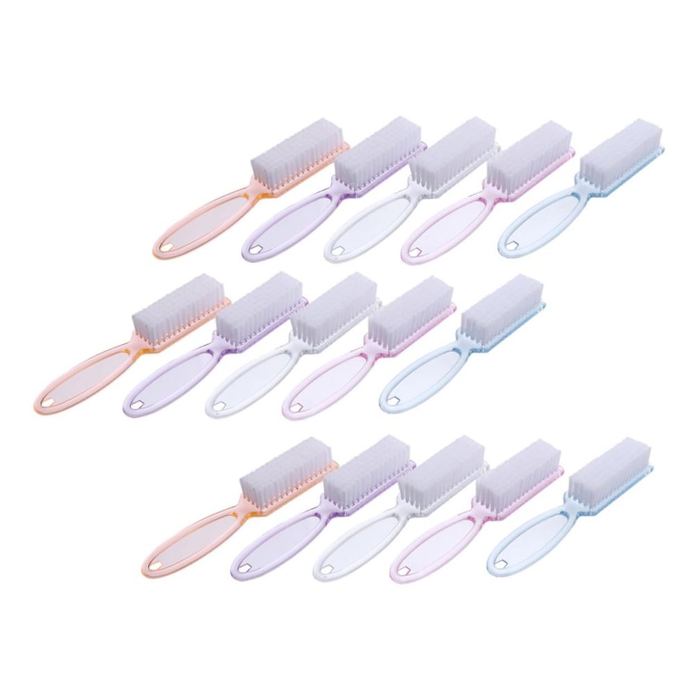 15Pcs Nail Art Cleaning Brush Durable Nail Cleaner Tools for Nail Salon Lightweight and Easy to Use for Manicure Pedicure Non Damaging to Nails
