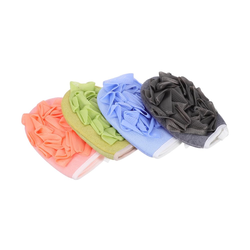 4Pcs Exfoliating Shower Gloves Creative Bathing Balls for Gentle Exfoliation Skin Wash Gloves Grey for Removing Keratin