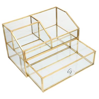 Beaupretty Makeup Storage Box Transparent Earring Collection Case Durable Cosmetics Organizer for Home Office Lightweight Stylish Design Material