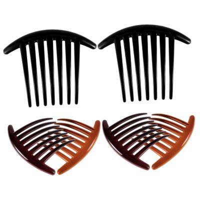 6Pcs French Hair Side Combs Durable Plastic Hair Styling Accessories for Effortless Updos Curved Shape with Teeth for All Hair Types Fix Bangs Add Decoration