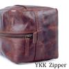 ALDESAKA Genuine Leather Toiletry Bag for Men | Vintage Travel Dopp Kit with Handle | Spacious Shaving & Grooming Organizer view 2