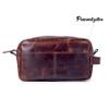 ALDESAKA Genuine Leather Toiletry Bag for Men | Vintage Travel Dopp Kit with Handle | Spacious Shaving & Grooming Organizer view 3