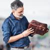 ALDESAKA Genuine Leather Toiletry Bag for Men | Vintage Travel Dopp Kit with Handle | Spacious Shaving & Grooming Organizer view 4