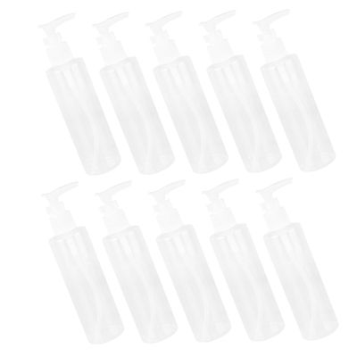 10Pcs Empty Pump Dispenser Bottles for Cleansing Oil Facial Liquid Soap and Lotion Durable Pet Clamp Bottle for Creams and Moisturizers