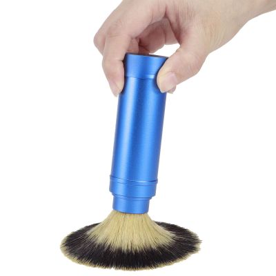 2PCS Travel Shaving Brush, Badger Hair Shaving Brush Aluminum Portable Facial Foaming Grooming Tool for Men Shave Beard Bathroom Supplies