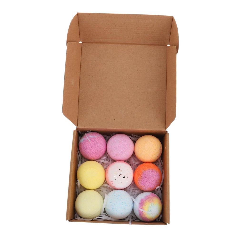 9pcs Bath Balls Natural for Each Aromatherapy Skin Moisturizing Relaxation and Self Care Random Color
