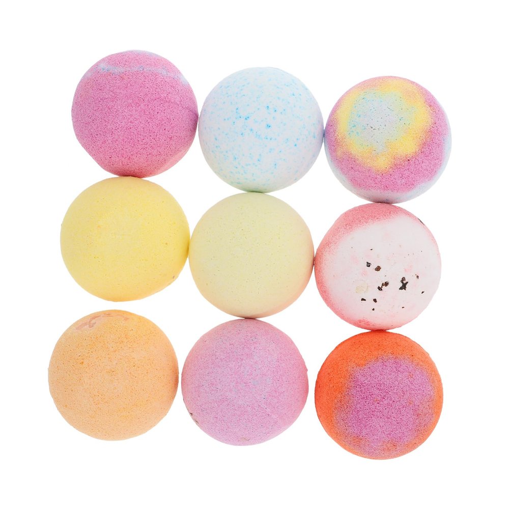 9pcs Spa Bathing Balls Aromatherapy Shower Salt Balls with Essential Oils for Relaxation Moisturizing Exfoliating Bath Kit Colors for Family Friends Random Color