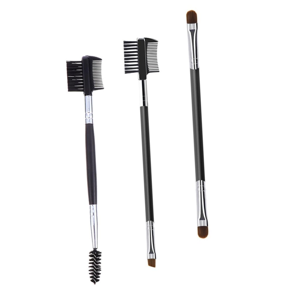 3Pcs Dual Head Eyebrow and Eyelash Comb Makeup Tool Multifunctional Beauty Brush for Precise Shaping and Styling Durable Design for Effortless Application and Easy Cleaning