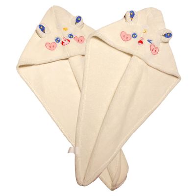 2Pcs Cartoon Hair Drying Turban Towel for Women Super Absorbent Microfiber Head Wraps for Wet Hair Closure Lightweight Portable for Salon Travel Spa