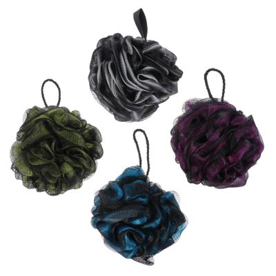 4Pcs Comfortable Bath Sponge Ergonomic Exfoliating Scrubbers for Daily Body Cleaning Dense Mesh Design for Rich Bubbling for Shower and Bath Use