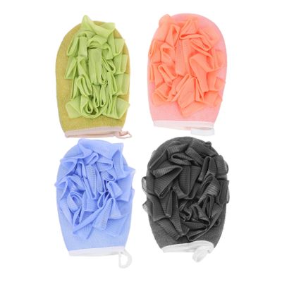 4Pcs Bath Ball Scrubbing Gloves Dual Sided Exfoliating for Reach Skin Friendly Shower Accessories