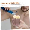 2Pcs Bath Loofah Balls Body Exfoliating Scrubber Lightweight Shower Sponges for All Skin Types Stylish Grey Design for Travel and Daily Use view 4