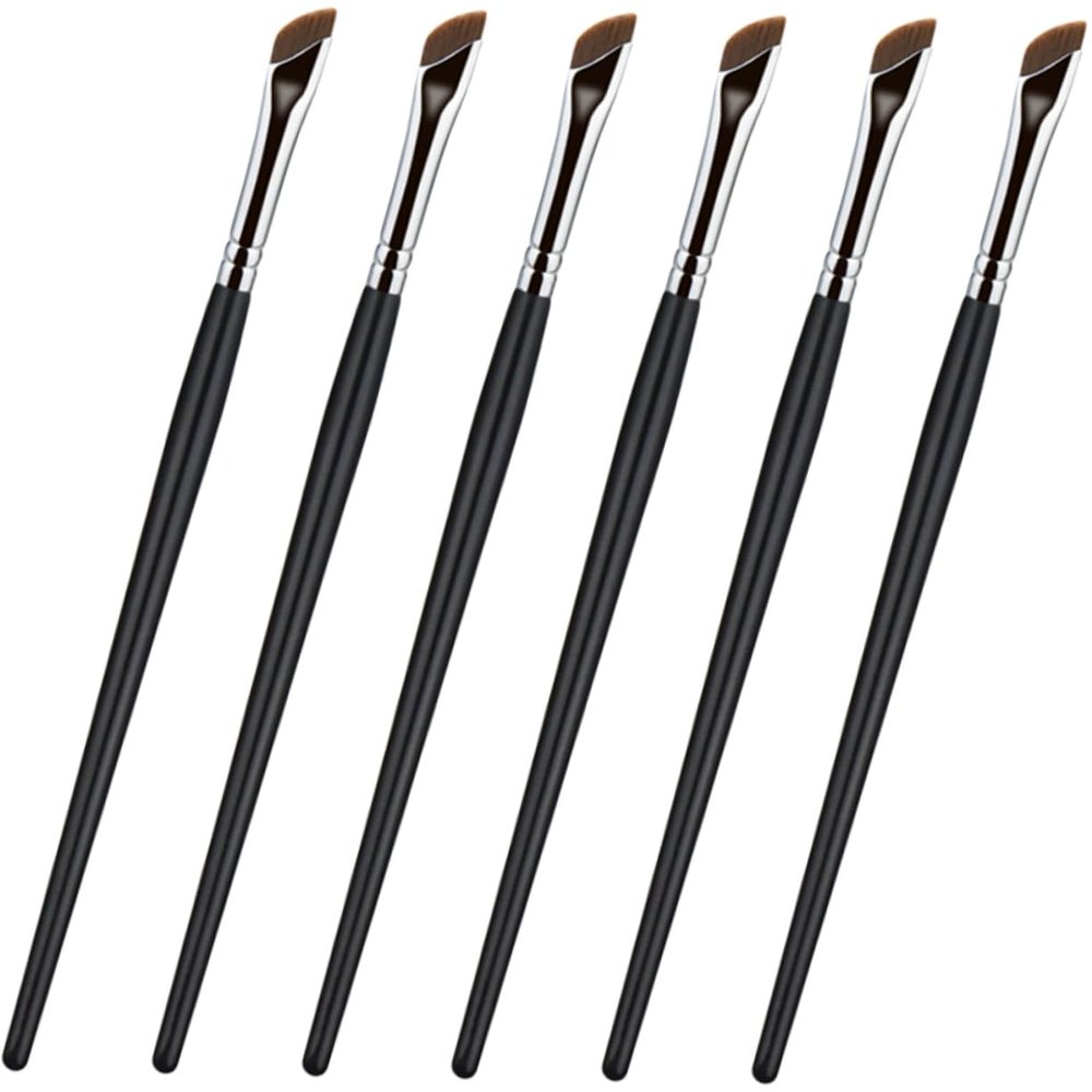 6Pcs Angled Makeup Brush for Women Eyeliner Eye Shadow Concealer Brushes for Effortless Application Ergonomic Design for Home Travel