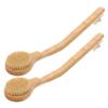 2Pcs Long Handled Shower Brush for Body Exfoliating and Back Cleaning for Elderly and Disabled Comfortable Massage Experience Safe Materials Khaki view 1