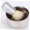 FRCOLOR Professional Beard Brush Bowl Set Durable Stainless Steel Shaving Bowl High Grade Brush for Home Salon Use Easy to Clean Non Slip Handle for All Shaving Soaps view 4