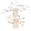 2Pcs Bridal Hair Side Comb Clips with Bling Rhinestones and Pearls Elegant Headdress Hair Accessories for Wedding Party Lightweight Design for Brides and Special view 1