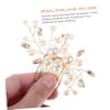 2Pcs Bridal Hair Side Comb Clips with Bling Rhinestones and Pearls Elegant Headdress Hair Accessories for Wedding Party Lightweight Design for Brides and Special view 2
