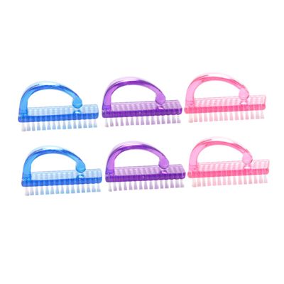 6Pcs Nail Dust Cleaner Unique Handle Nail Brush for Easy Nail Removal and Portable Fingernail Scrub Tool for Manicure Compact and Convenient for Travel