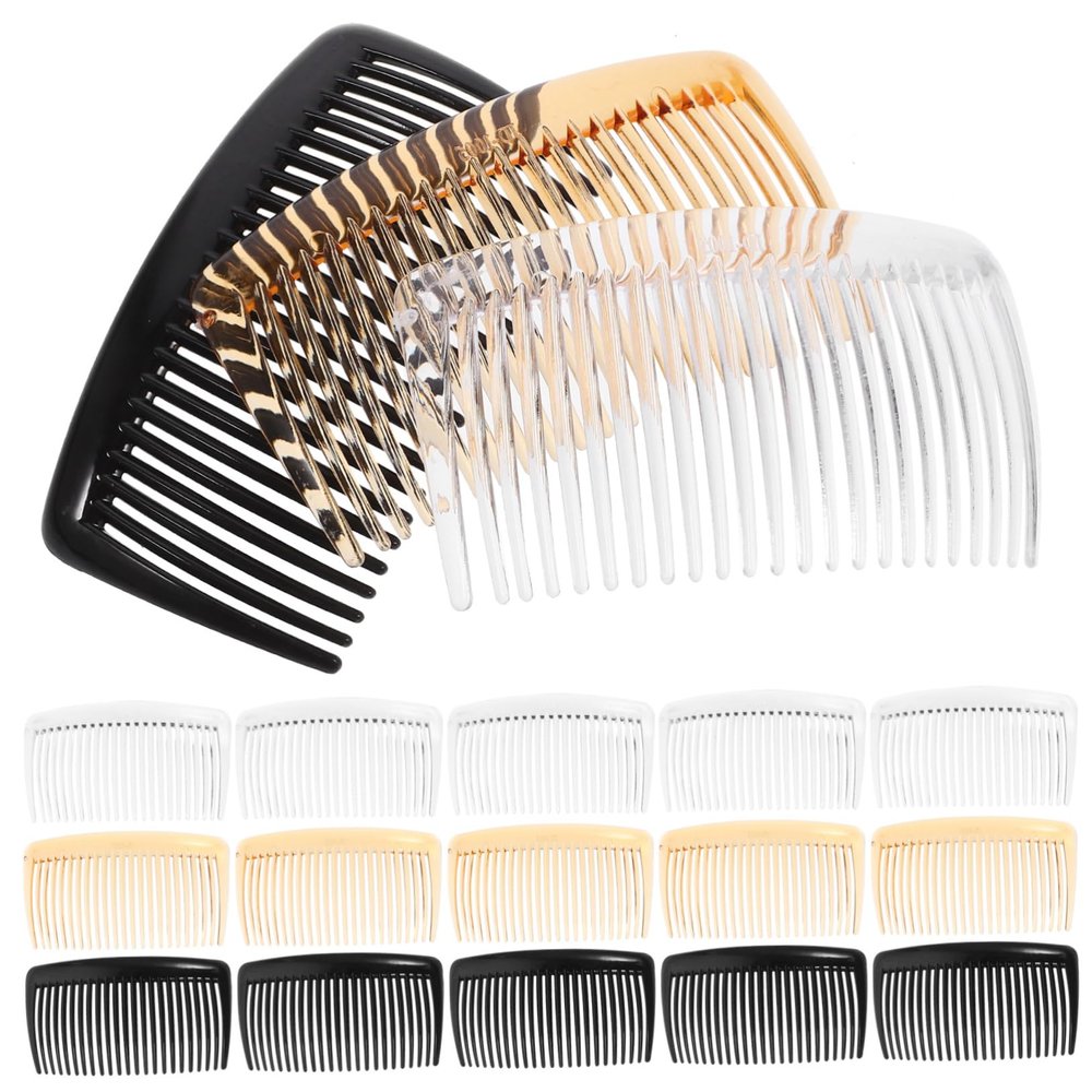 36Pcs French Side Hair Combs Multi Tooth Styling Combs for Women DIY Hair Accessories for Updos Bridal Veils and Creative Projects Transparent